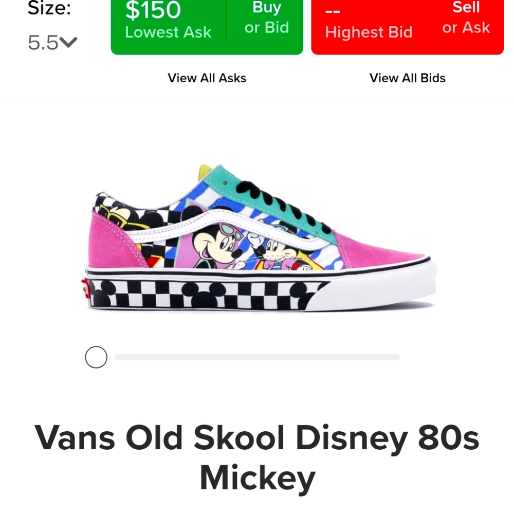Vans old skool Disney 80's Mickey